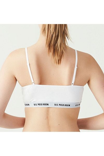 U.S. Polo Assn. Γυναικεία, Άδεια χρήσης, Uspa, Λευκό, Μπουστάκι με Βαμβακερό Κύπελλο