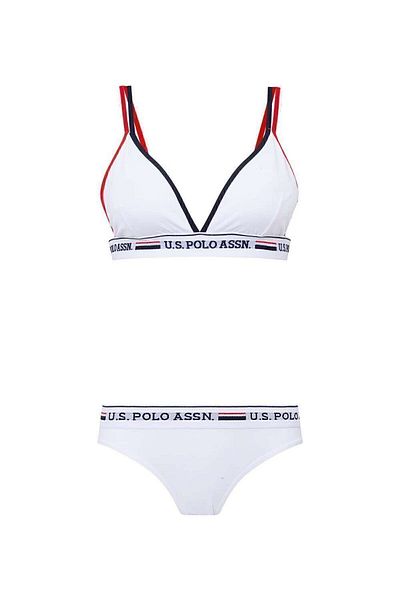 U.S. Polo Assn. Γυναικείο βαμβακερό λευκό λεπτό λουράκι 2 τεμαχίων μπουστάκι