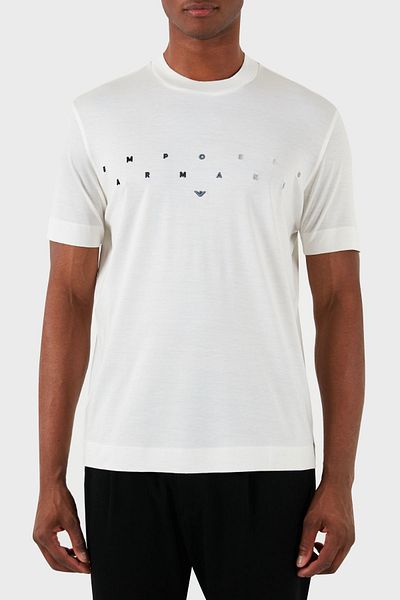 Emporio Armani Men's T-Shirt - Crew Neck, Relaxed Fit, Elogo, 3D1Ta2 1Juvz 01B2