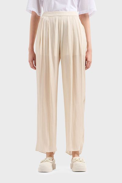 Armani Exchange Pleated Relaxed Fit High Waist Trousers PANT 3DYP19 YNUUZ 1787