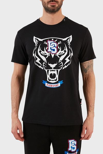 Plein Sport Λογότυπο Crew Neck Βαμβακερό T-shirt Ανδρικό T-shirt TıpS120tn99