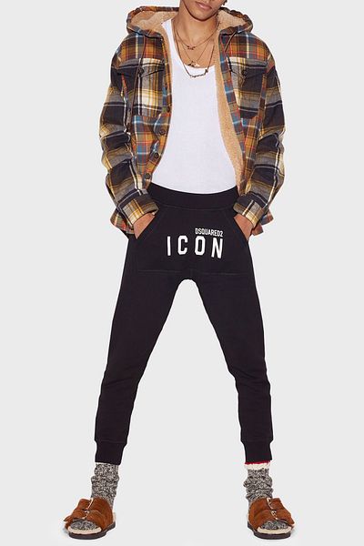 DSquared2 Icon Dean Elastic Waistband 100% Cotton Regular Fit Jogger Pants Men's PANTS S79KA0