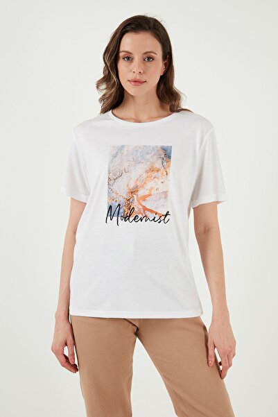 Fashion Friends Crew Neck Printed T Shirt - T SHIRT 24Y0777K1