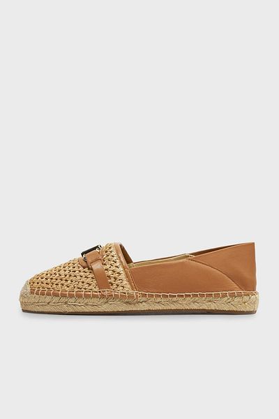 Michael Kors Straw Detailed Logo Espadrille Shoes - 40S4EBFP2D174