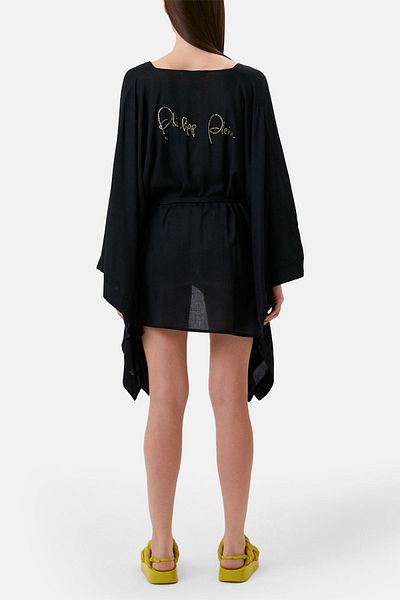 PHILIPP PLEIN Logo Waist Tied Regular Fit Kimono Kaftan KAFTAN DMPPK0299
