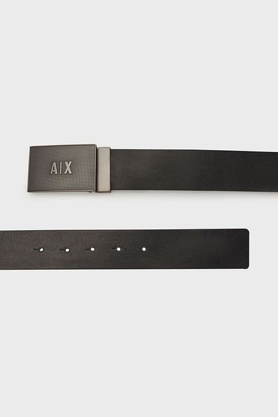 Armani Exchange Ανδρική ζώνη με λογότυπο από γνήσιο δέρμα - 951423   4F904 00143