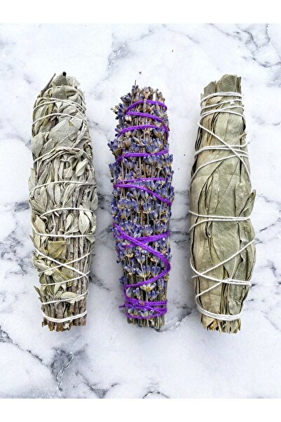 KENT BAHÇESİ 3 Lü Arınma Nazarlık Tütsü Ritüel Seti Adaçayı Lavanta Okaliptus...