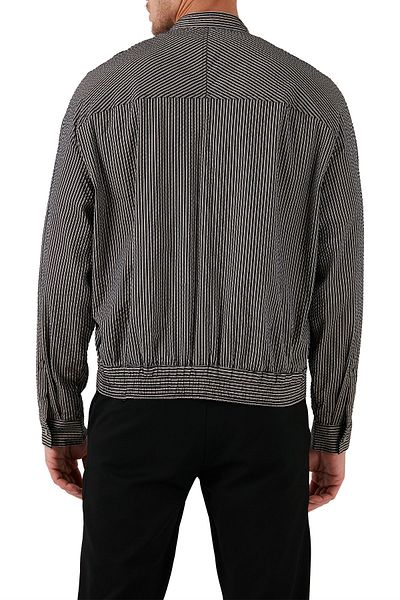 Emporio Armani Men's Seasonal Striped Coat - Stand Collar, Regular Fit 3D1BL6 1NPIZ F014