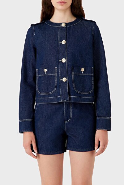 Emporio Armani Pamuklu Düğmeli Denim Ceket  CEKET 3D2G63 2DM1Z 0941