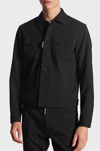 DSquared2 Men's Slim Fit Logo Stretch Woolen Bomber Jeans Jacket - S74Am1482 S40320 900