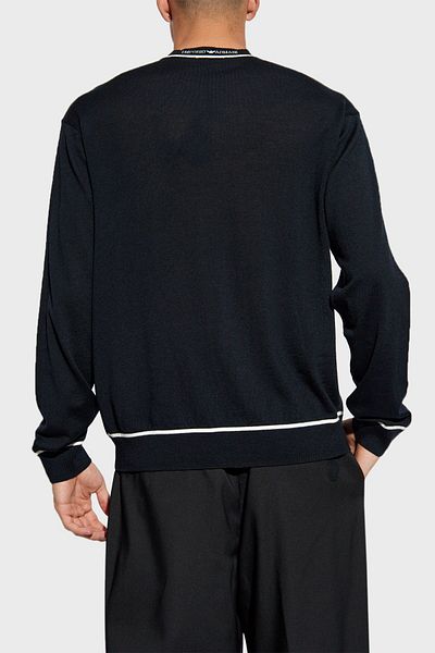 Emporio Armani سترة صوفية للرجال برقبة دائرية - Pullover 6D1MXH 1MJLZ F930