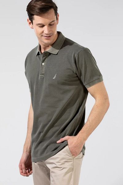 Nautica Tricou cu gât polo 100% bumbac, cu croiala clasică, tricou cu gât polo pentru bărbați K35111T 3BP