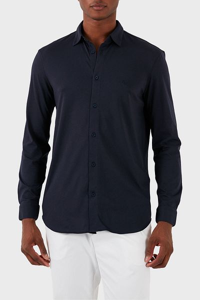 Armani Exchange Βαμβακερά πουκάμισα κανονική εφαρμογή Ανδρικό πουκάμισο 3DZCHQ ZJ8EZ 15CX