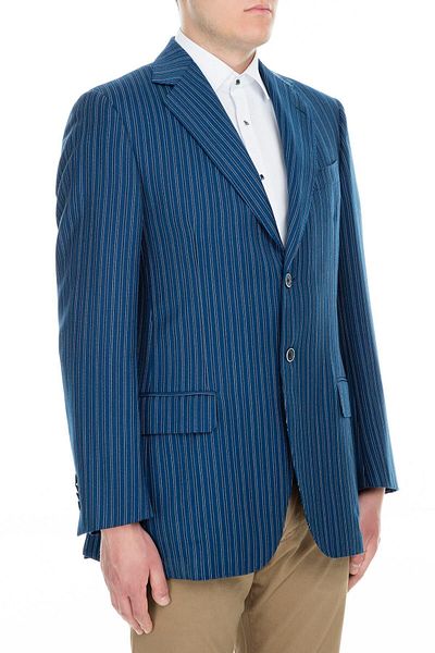 Pal Zileri Wool Striped Regular Fit Buttoned Double Slit Jacket Men's Jacket Zox64121030