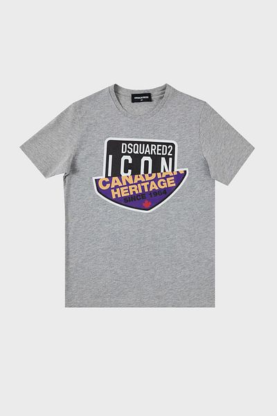 DSquared2 Tricou pentru copii din bumbac cu decolteu - DQ0244 D002F