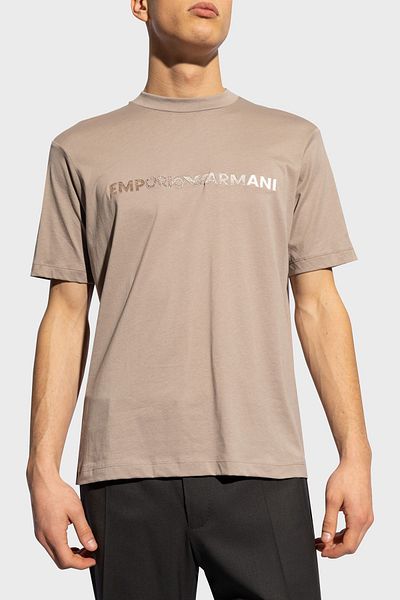 Emporio Armani Ανδρικό μπλουζάκι με λαιμόκοψη βαμβακερή κανονική εφαρμογή - 3D1TG3 1JPZZ 06G7