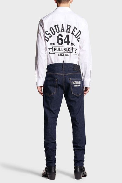 DSquared2 Dark Rinse Wash Stretch Cotton Slim Fit Cool Guy Jeans Men's JEANS PANT S74LB1134 S30664