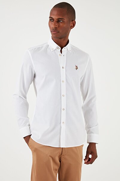 U.S. Polo Assn. Мъжка риза с яка от 100% памук с копчета за поло U.S. Мъжка риза G081SZ0041829841