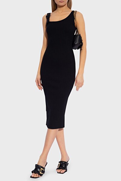 VERSACE JEANS COUTURE Streç Pamuklu Barok Tokalı Midi Elbise  ELBİSE 76HAO947...