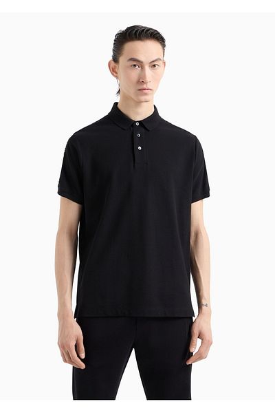 Emporio Armani Ανδρικό μπλουζάκι με λαιμόκοψη μάρκας Omuzu - Μαύρο με λεπτομέρεια λογότυπου 6D1F81 1JCYZ-0999