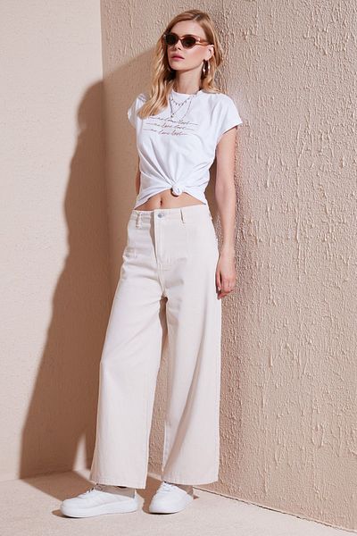 Lela Relaxed Fit Wide Leg Cotton Trousers - PANT 668YP5237