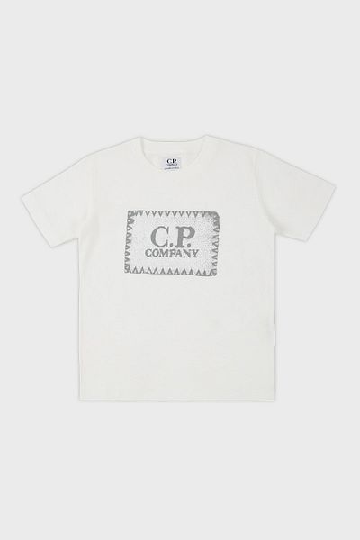 C.P. COMPANY Tricou pentru copii din bumbac cu decolteu rotund - TRIUC 10CKTS054005792W 103