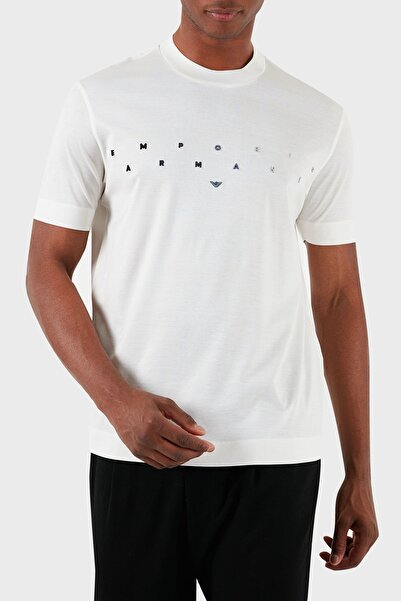 Emporio Armani Ανδρικό T-Shirt - Λαιμόκοψη, Χαλαρή Εφαρμογή, ELogo, 3D1TA2 1JUVZ 01B2