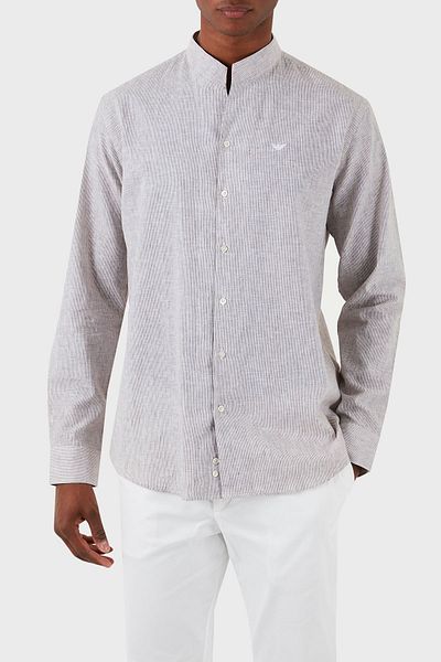 Emporio Armani Linen Blended Regular Fit Shirt Men's Shirt E31cm3 F1312 440