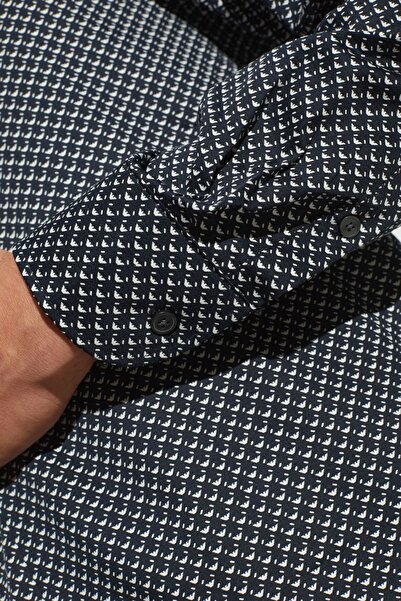 Emporio Armani Casual Black Men's Shirt - Long Sleeve, Shirt Collar, Woven 6d1c86 1npbz-f928