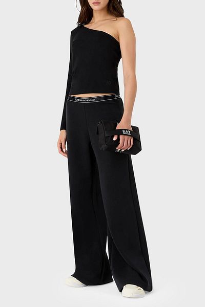 EA7 Logo Elastic Waistband Wide Leg Trousers PANT 3DTP70 TJDCZ 1200