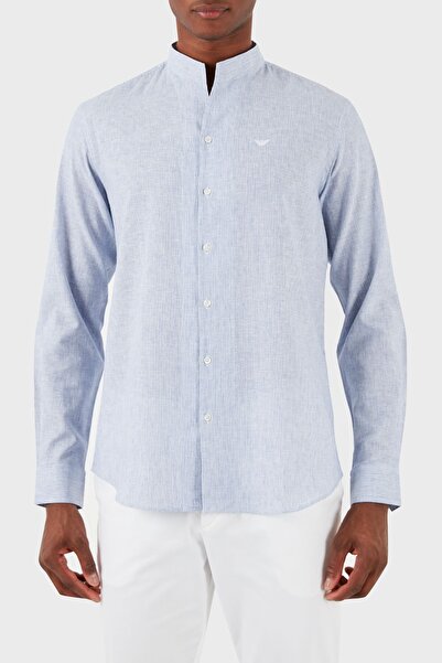 Emporio Armani Keten Karışımlı Regular Fit Gömlek Erkek Gömlek E31cm3 F1312 726