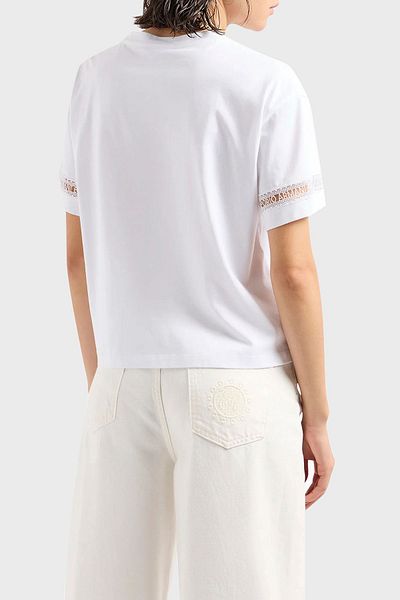 Emporio Armani تي شيرت قطني بقصة عادية ورقبة دائرية 3D2T7J 2JIDZ 0100