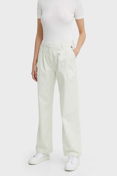 Calvin Klein Cotton Stretch Corded Fabric Straight Fit Trousers J20J223704CGA PANT J20J2237
