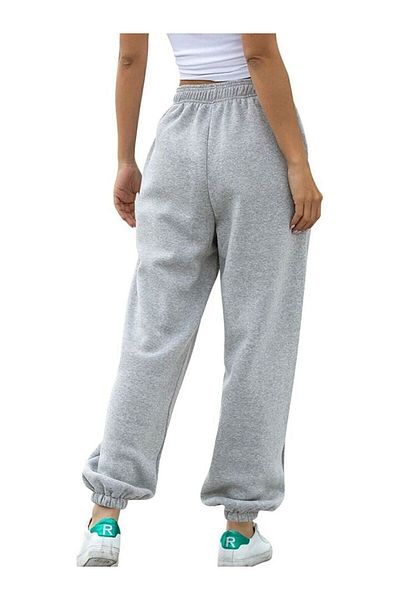 Mandlyz Pantaloni de sport gri casual pentru femei