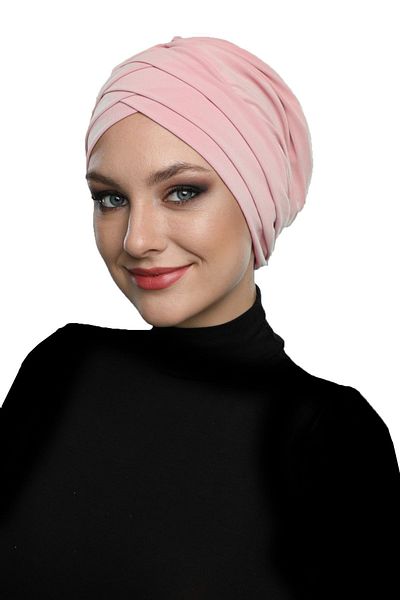 fidan bone Καπάκι πισίνας Hijab Turban με τρεις ρίγες σε σκόνη