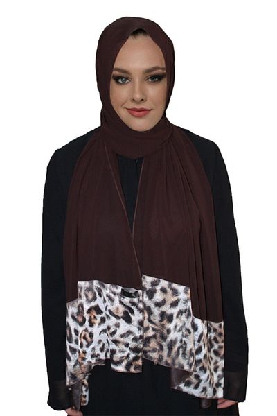bb handmade collection Women's Brown Leopard Shawl