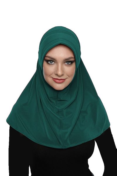 fidan bone Takmatik Απλό Πράσινο Έτοιμο Τουρμπάνι Hijab Pool Bonnet Κάλυμμα προσευχής