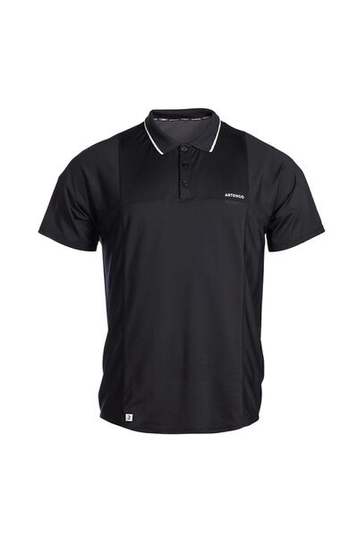 Decathlon Erkek Polo Tenis Tişörtü - Siyah - Tpo Dry