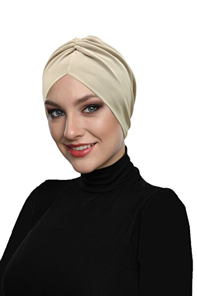 Fidan Turban instantaneu, cu două fețe, bej, pentru hijab, șapcă pentru pisci...