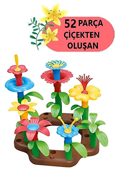 Bundera 52 Parça Bahçe Çiçek Yapım Seti Yapı Blokları Yapboz Bul Tak Puzzle Deniz Plaj Oyuncak Çiçek Bahçesi