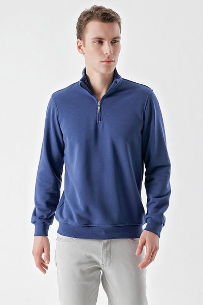 Morven Tricou pentru bărbați Marine Trend, cu fermoar, cu guler Bato