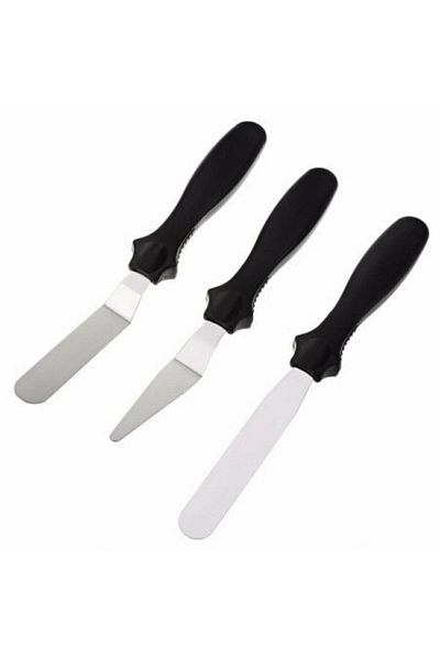 PASTA VİTRİN Metal 3 Piece Cake Spreading Knife Spatula Set