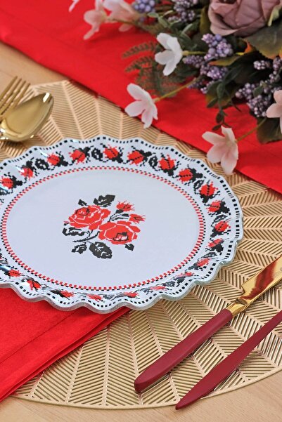 Glore Carmine 6 Kişilik 25 Parça Cam Pasta Çay Ikram Takımı