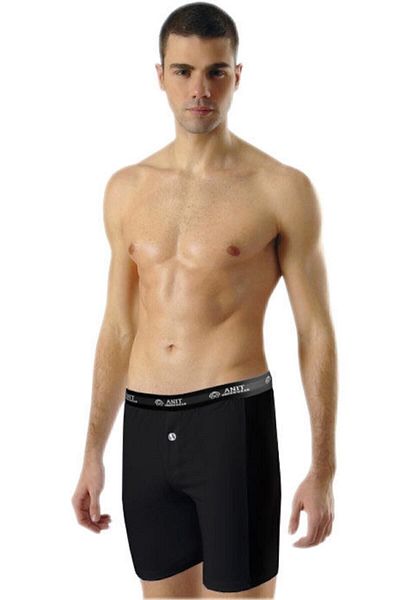 Anıt Ανδρικό Black Long Lycra Boxer Memorial 1114 Πακέτο των 6