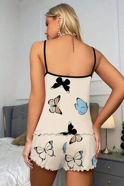BELLA NOTTE Σετ πιτζάμες 2 τεμαχίων με στάμπα πεταλούδας με σορτς