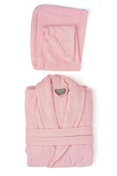 Soley Mayda - Extra Soft 100% βαμβακερό σετ γυναικείων μπουρνούζι και σκουφάκια μαλλιών