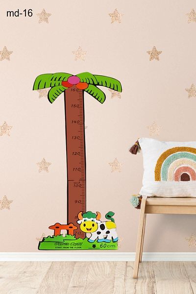 Bundera Height Measurer Sticker Giraffe Lion Bird Teddy Bear Growth Chart Ruler