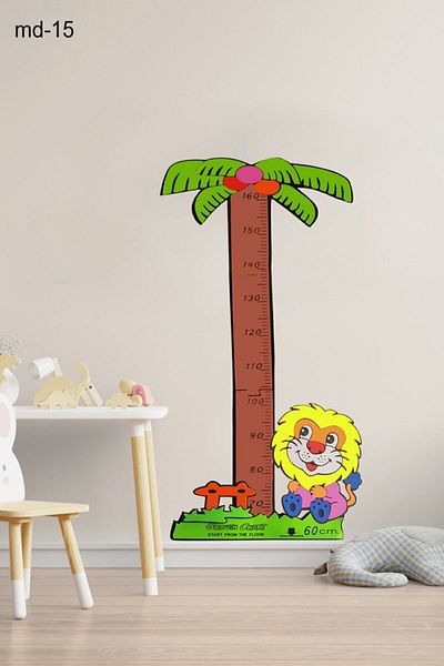 Bundera Height Measurer Sticker Giraffe Lion Bird Teddy Bear Growth Chart Ruler