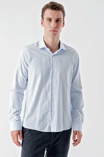 Morven Cămașă pentru bărbați A. BLUE Trend cu model italian cu guler slim fit