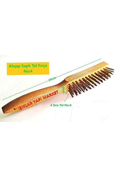 Işıklar Ahşap Saplı Tel Fırça-mangal-fırçalama-kazıma-pas-temizleme No:4 (1ADET)